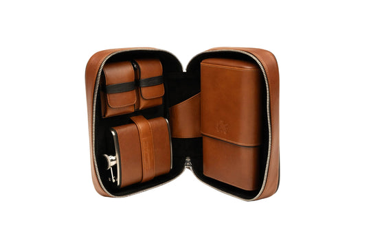 Brizard & Co – Havana Traveler - Whisky Calf Leather & Black Collection – 2 Options