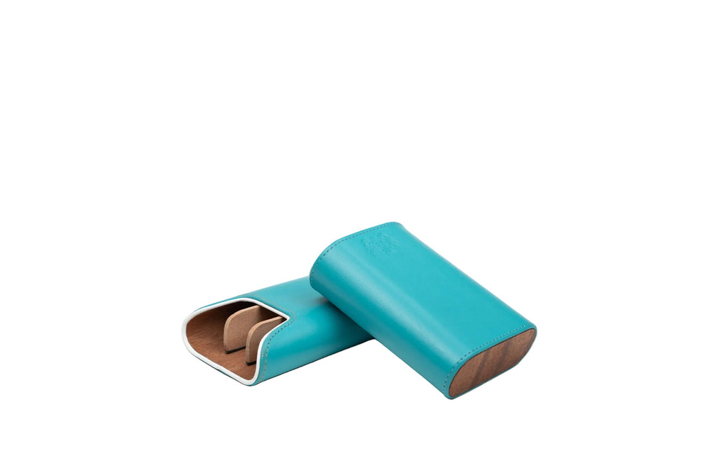 Brizard and Co Positano leather and wood cigar case, at Cigar Inc in Los Angeles