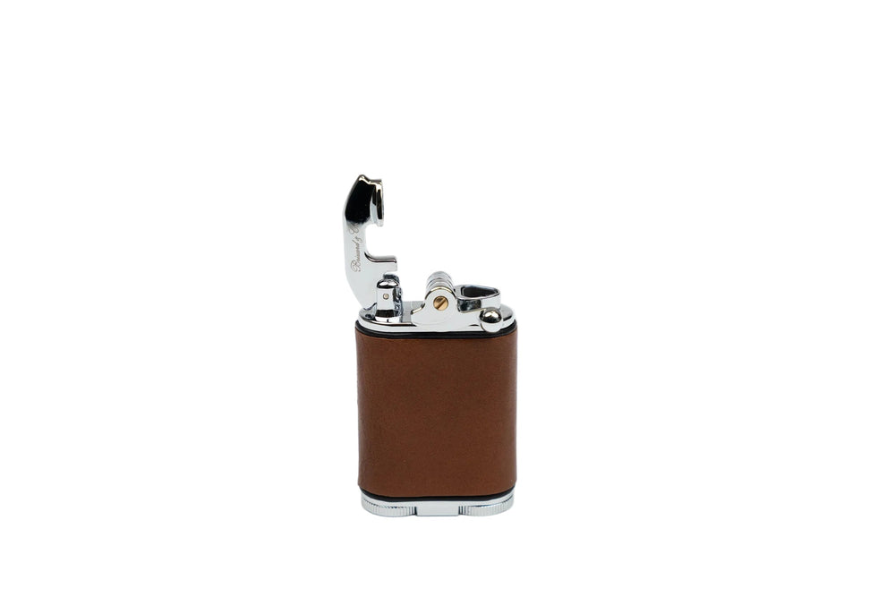 Brizard & Co – Gatsby Table Lighter - Whisky Calf Leather & Black