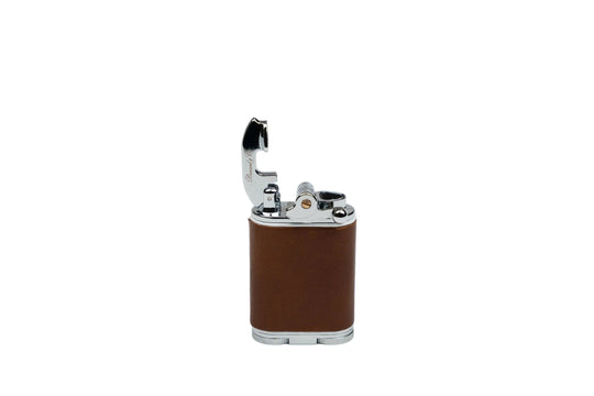 Brizard & Co – Gatsby Table Lighter - Whisky Calf Leather & White