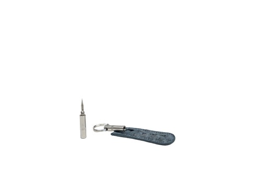Brizard and Co – Trilogy “Spear” Cutter – Genuine Ostrich Bruciato Denim