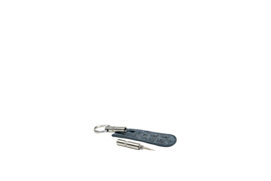 Brizard and Co – Trilogy “Spear” Cutter – Genuine Ostrich Bruciato Denim
