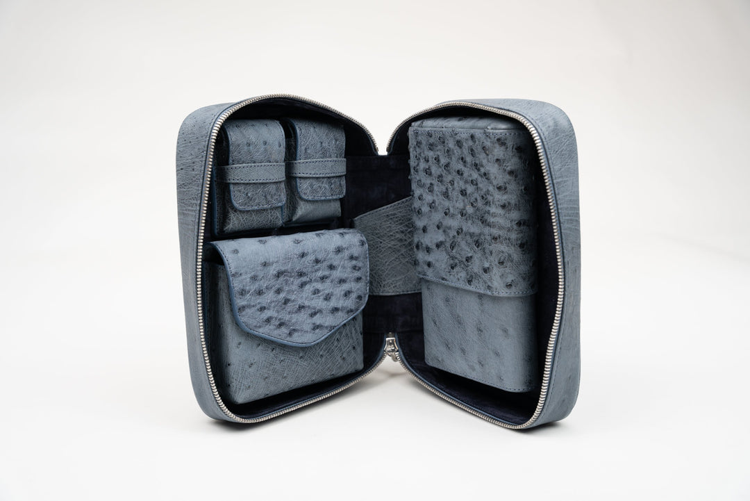 Brizard and Co - Havana Traveler - Genuine Ostrich Bruciato Denim