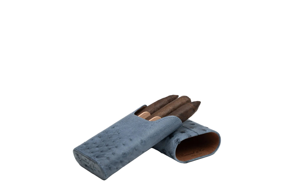 Brizard and Co - Cigar Case showband 3 - Genuine Ostrich Bruciato