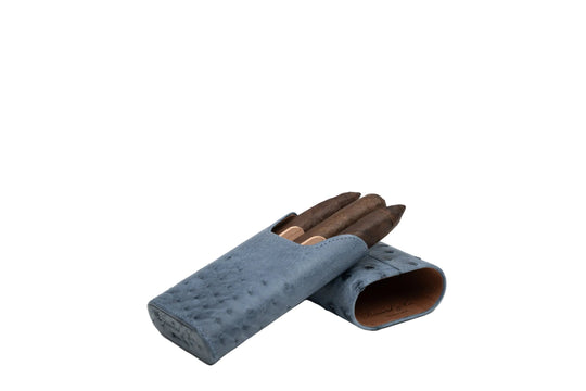 Brizard and Co - Cigar Case showband 3 - Genuine Ostrich Bruciato
