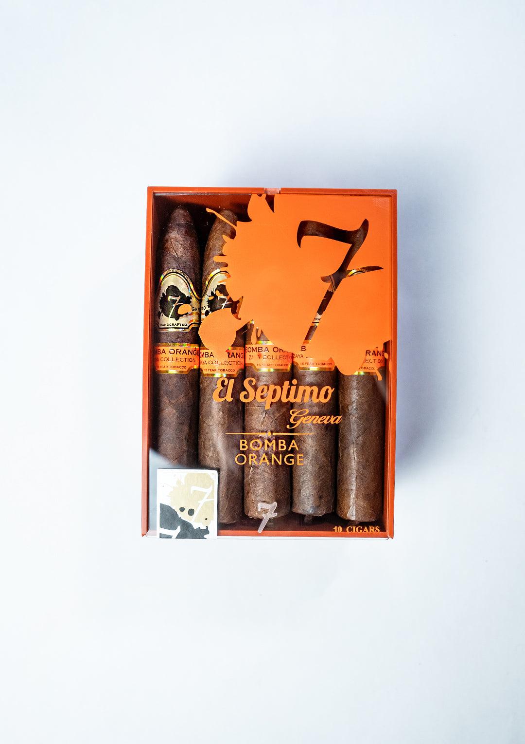 closed box of El Septimo Bomba Orange cigars 