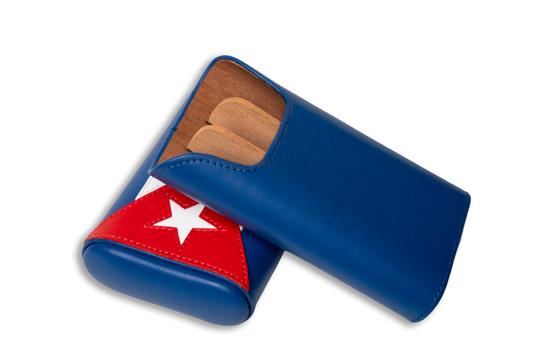 Brizard and Co - The "Show Band" 3 Cigar Case - Cuban Flag (Cuba Libre) Collection