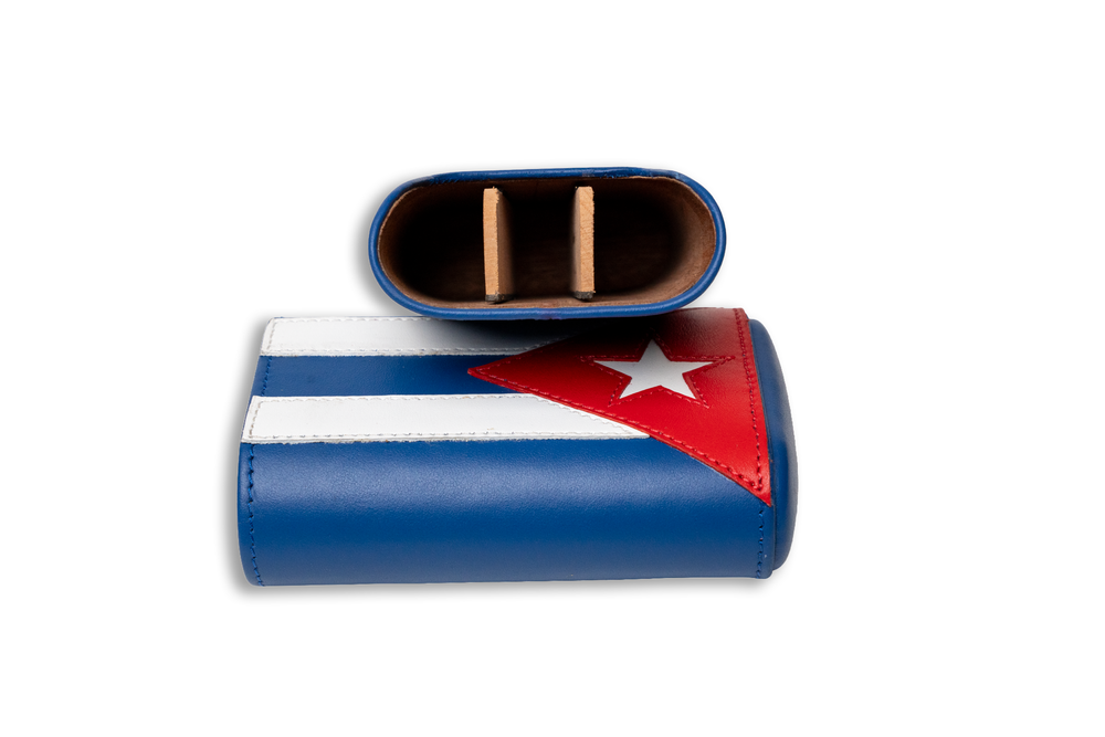 Brizard and Co - The "Show Band" 3 Cigar Case - Cuban Flag (Cuba Libre) Collection