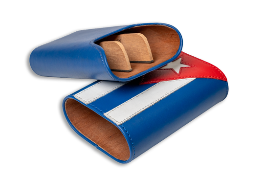 Brizard and Co - The "Show Band" 3 Cigar Case - Cuban Flag (Cuba Libre) Collection