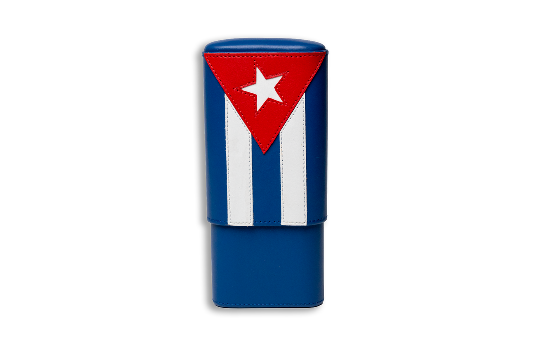 Brizard and Co - The "Show Band" 3 Cigar Case - Cuban Flag (Cuba Libre) Collection