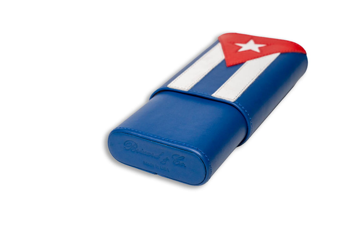 Brizard and Co - The "Show Band" 3 Cigar Case - Cuban Flag (Cuba Libre) Collection