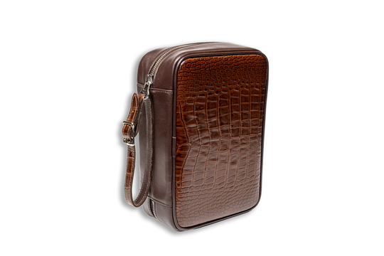 Brizard and Co - Havana Traveler (Valuables Pouch) - Croco Pattern Tobacco