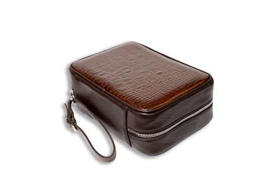 Brizard and Co - Havana Traveler (Valuables Pouch) - Croco Pattern Tobacco