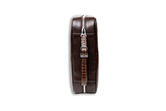 Brizard and Co - Havana Traveler (Flask) - Croco Pattern Tobacco