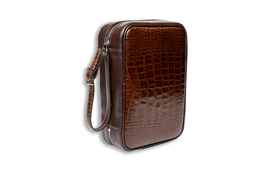 Brizard and Co - Havana Traveler (Flask) - Croco Pattern Tobacco