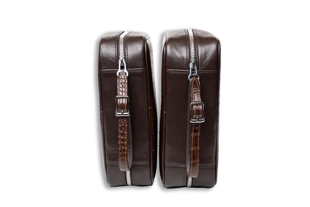 Brizard and Co - Havana Traveler (Valuables Pouch) - Croco Pattern Tobacco