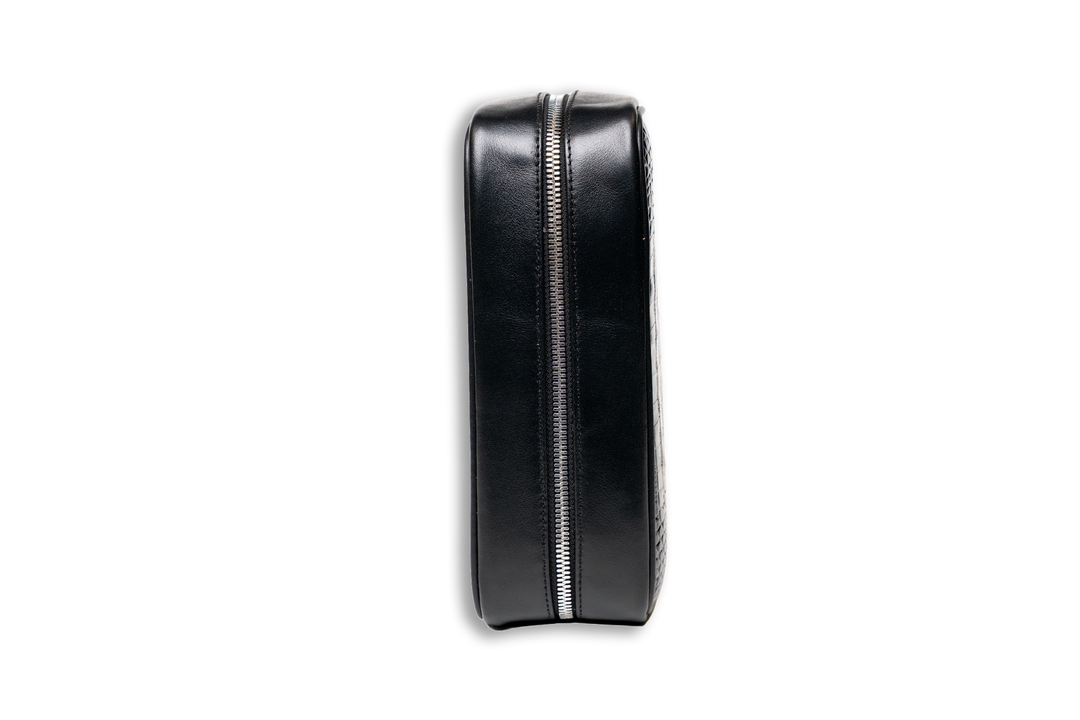 Brizard and Co - Havana Traveler (Flask) - Croco Pattern Black