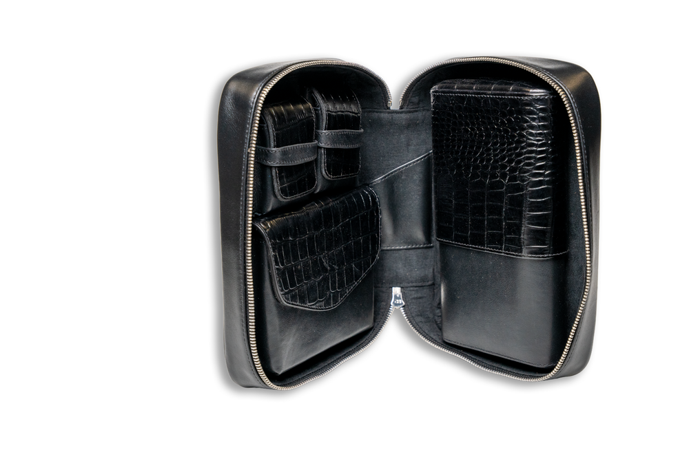 Brizard and Co - Havana Traveler (Valuables Pouch) - Croco Pattern Black