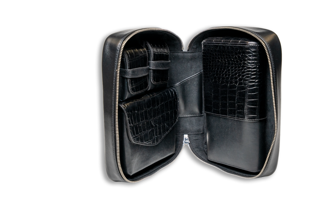 Brizard and Co - Havana Traveler (Valuables Pouch) - Croco Pattern Black
