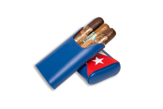 Brizard and Co - The "Show Band" 3 Cigar Case - Cuban Flag (Cuba Libre) Collection