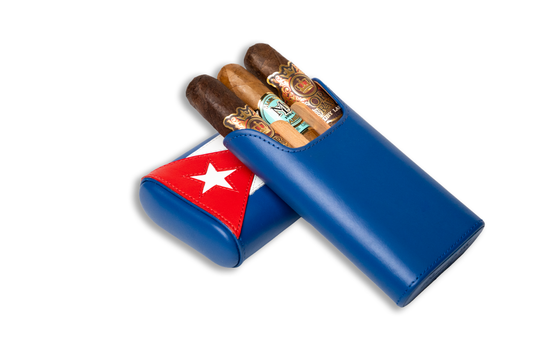 Brizard and Co - The "Show Band" 3 Cigar Case - Cuban Flag (Cuba Libre) Collection