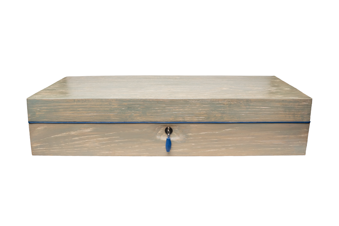 Brizard and Co - The "Bleached Oak Wood" Wide Humidor (130/150 Count)