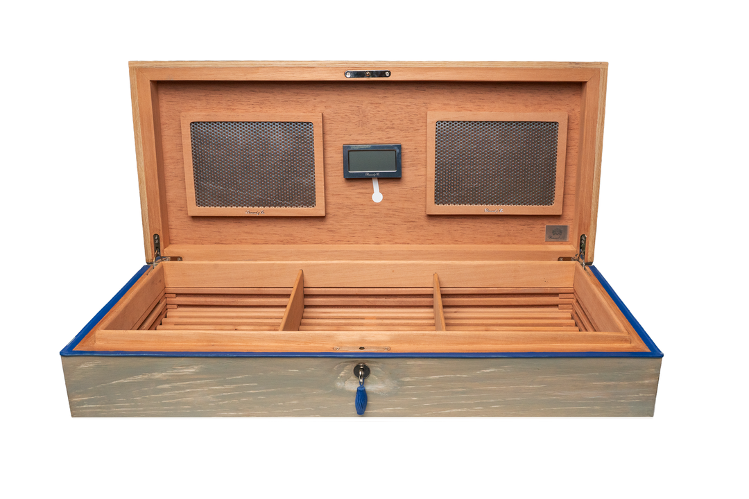 Brizard and Co - The "Bleached Oak Wood" Wide Humidor (130/150 Count)