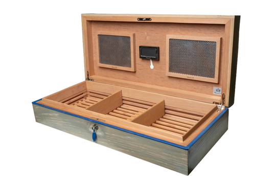 Brizard and Co - The "Bleached Oak Wood" Wide Humidor (130/150 Count)