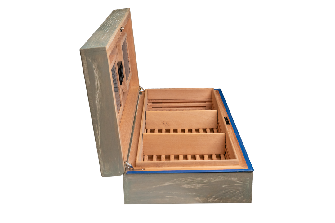 Brizard and Co - The "Bleached Oak Wood" Wide Humidor (130/150 Count)