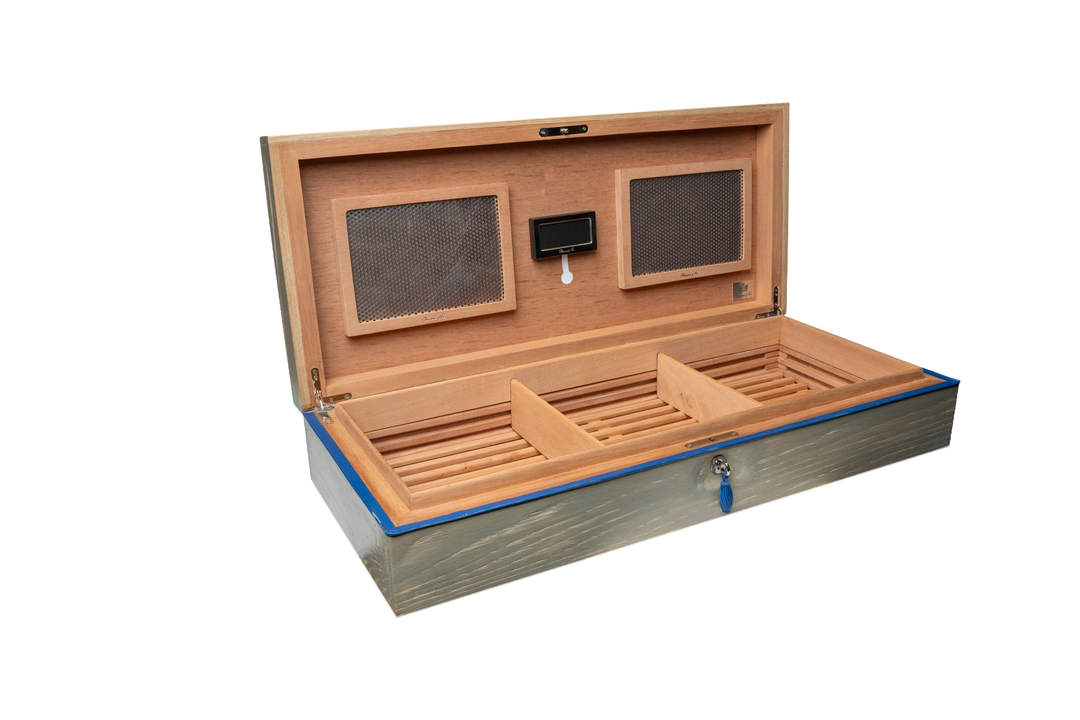Brizard and Co - The "Bleached Oak Wood" Wide Humidor (130/150 Count)