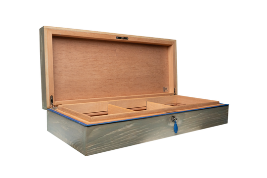 Brizard and Co - The "Bleached Oak Wood" Wide Humidor (130/150 Count)