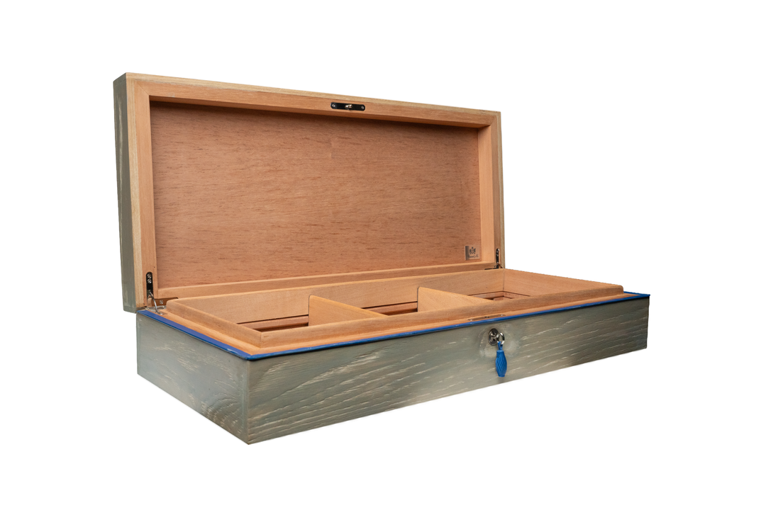 Brizard and Co - The "Bleached Oak Wood" Wide Humidor (130/150 Count)
