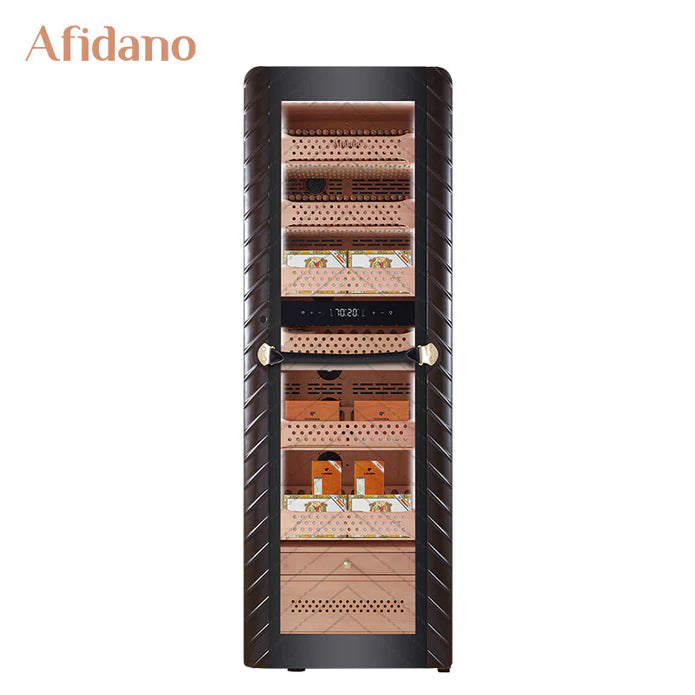 Afidano 2500 Ct Cigar Humidor Electric, Temperature and Humidity Control and Spanish Cedar Drawers