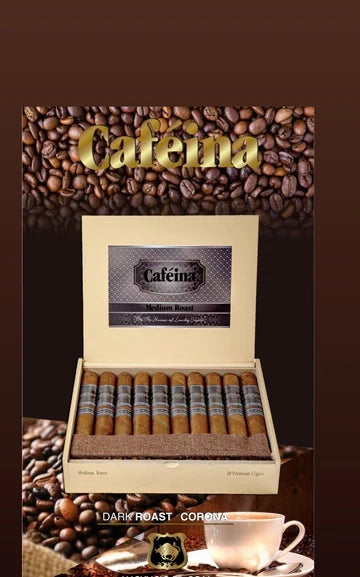 Lucky Cigar - INFUSED CIGARS: CAFEINA MEDIUM ROAST CORONA 5.5X50