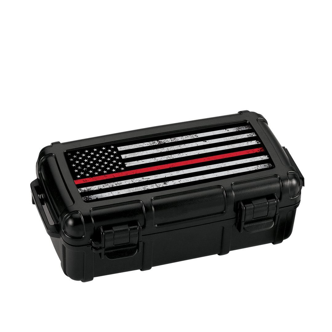 Cigar Caddy 10-Count First Responder Series Red Line Travel Case