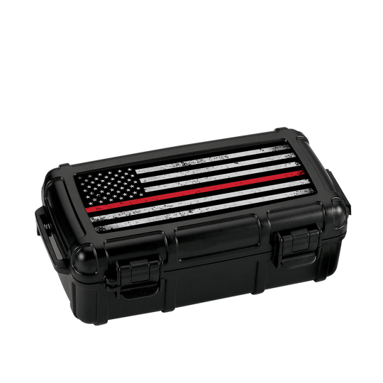 Cigar Caddy 10-Count First Responder Series Red Line Travel Case