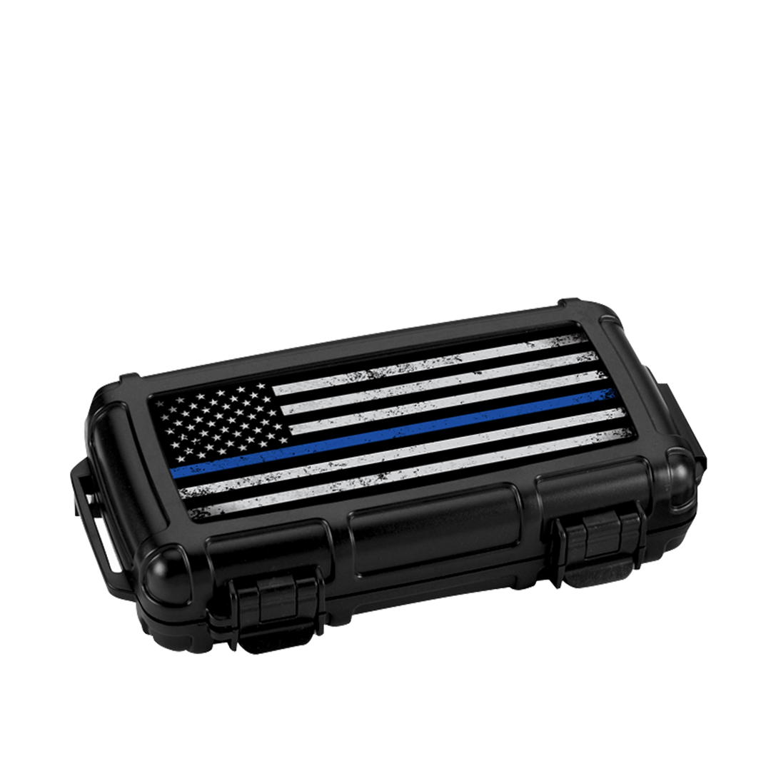 Cigar Caddy 5-Count First Responder Series Blue Line Travel Case