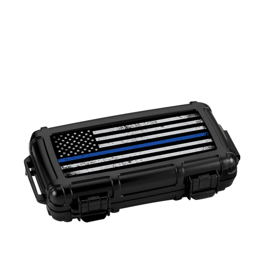 Cigar Caddy 5-Count First Responder Series Blue Line Travel Case