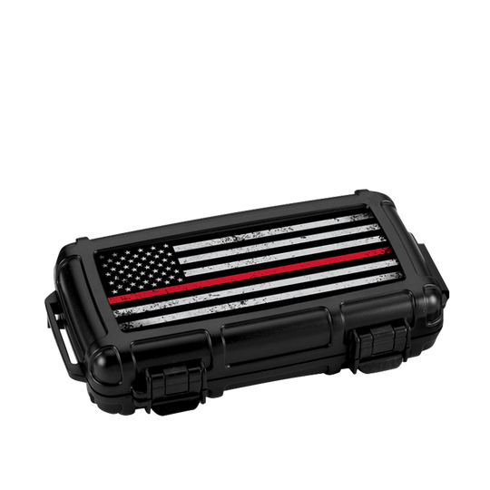 Cigar Caddy 5-Count First Responder Series Red Line Travel Case