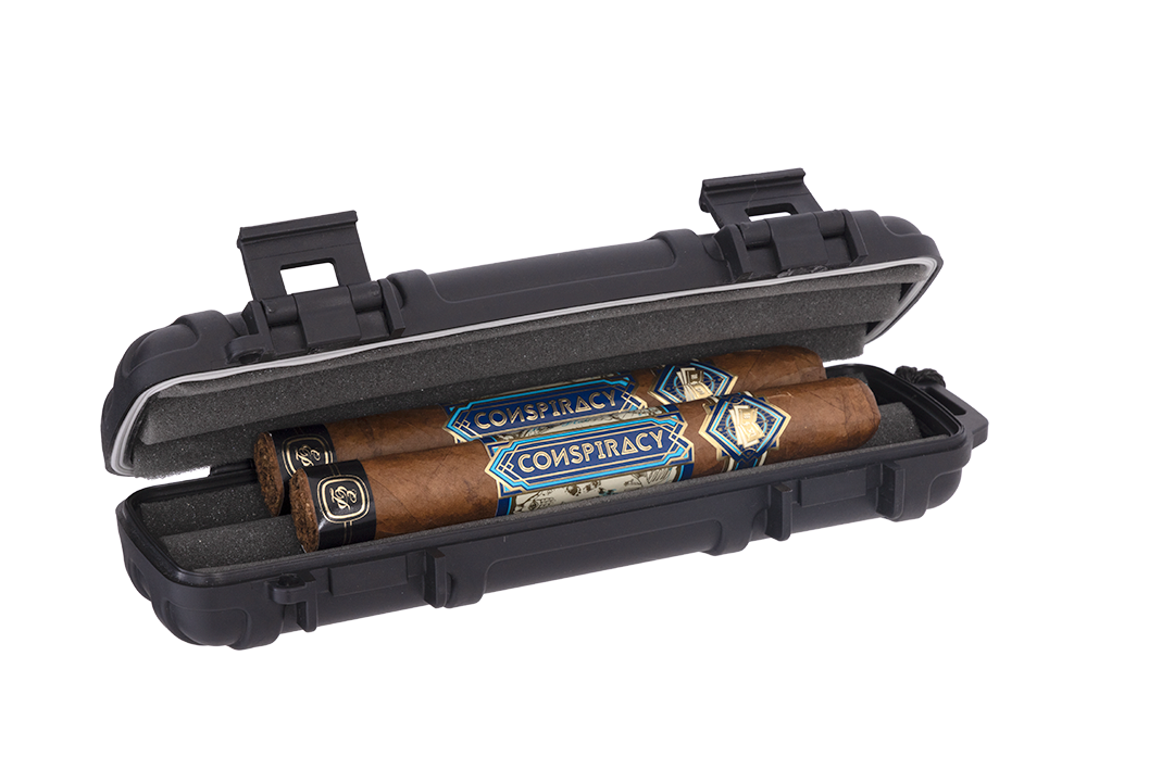 Cigar Caddy Black 2-Count Travel Case