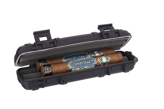 Cigar Caddy Black 2-Count Travel Case