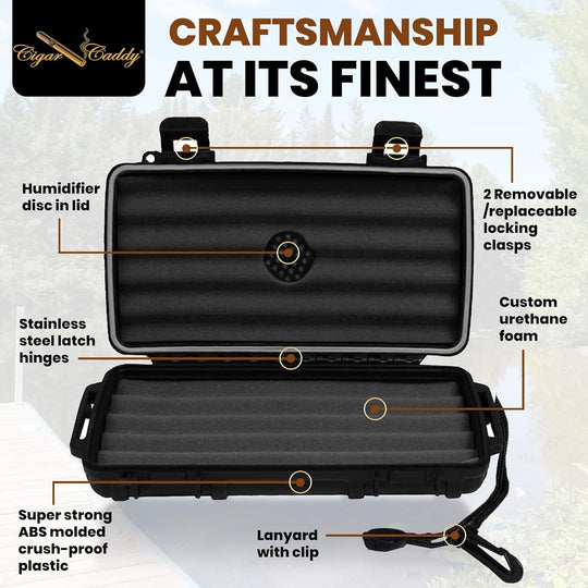 Cigar Caddy Black 5-Count Travel Case - view 4