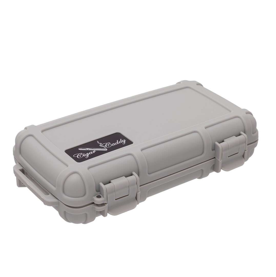 Cigar Caddy Gray 5-Count Travel Case