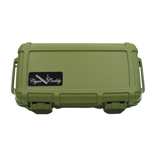 Cigar Caddy Green 5-Count Travel Case