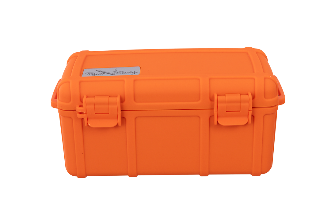 Cigar Caddy Orange 15-Count Travel Case