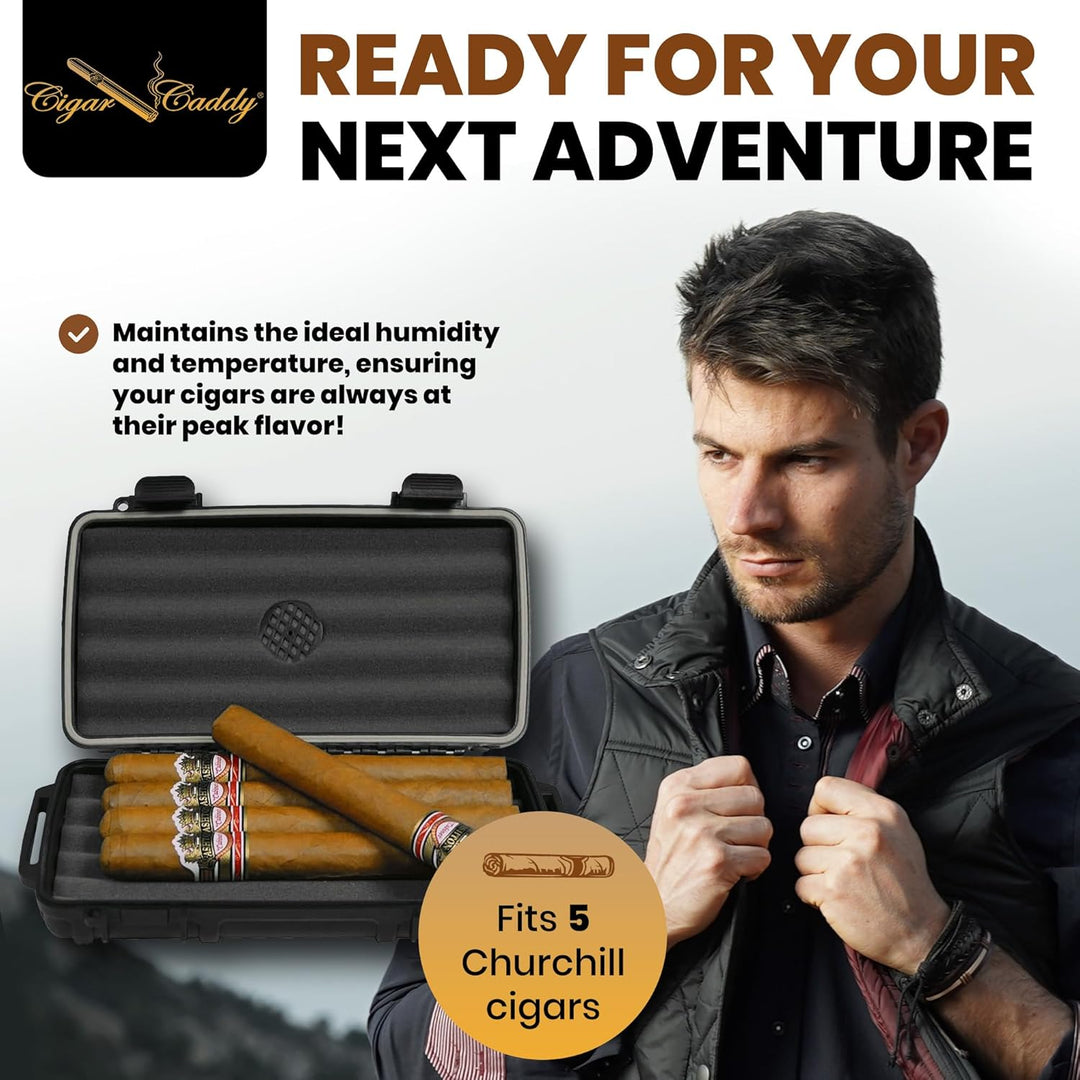 Cigar Caddy Orange 5-Count Travel Case - view 8