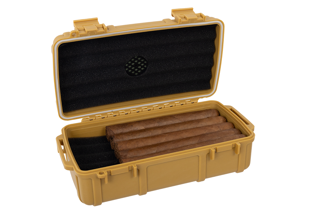 Cigar Caddy Tan 10-Count Travel Case