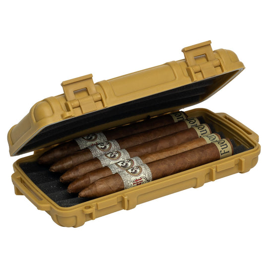 Cigar Caddy Tan 5-Count Travel Case