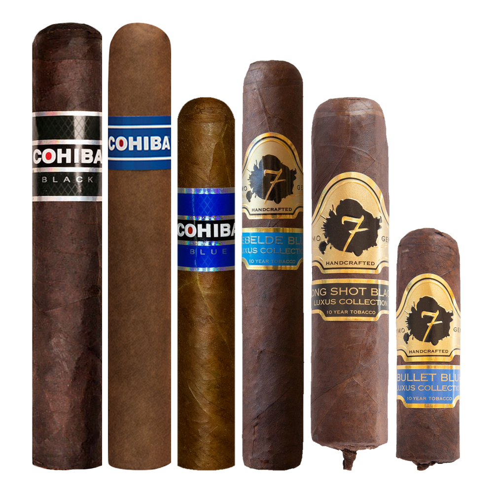 Cigar Inc. The Black & Blue Sampler, at Cigar Inc, Woodland Hills, clean product view