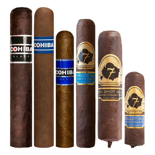 Cigar Inc. The Black & Blue Sampler, at Cigar Inc, Woodland Hills, clean product view